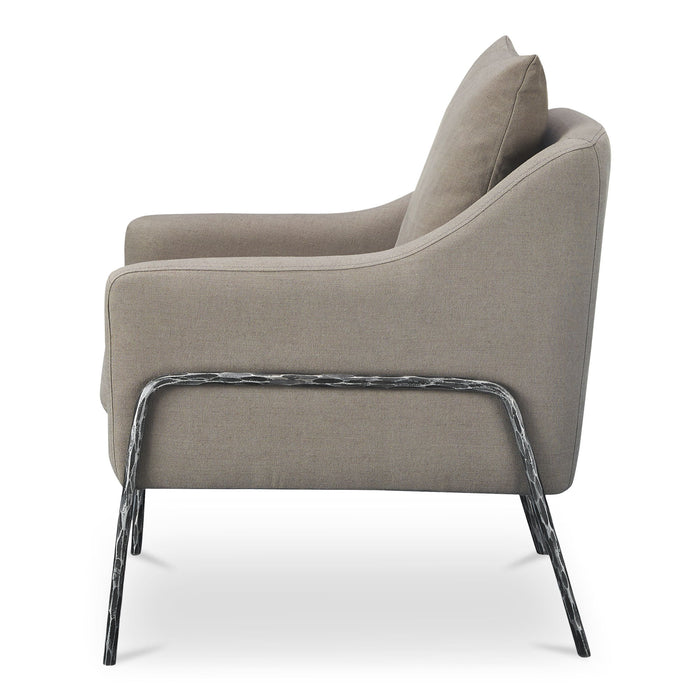 Archer - Accent Chair - Light Grey Linen Blend