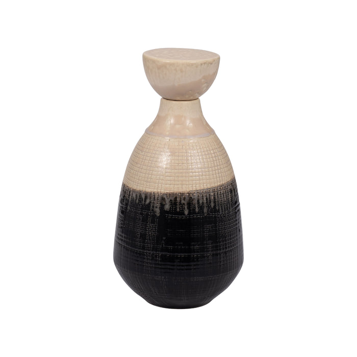 Alondra Small Ceramic Lidded Jar - Beige