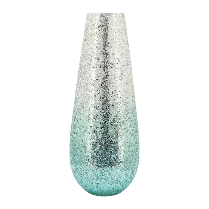 Crackled Vase 18" - Green Ombre