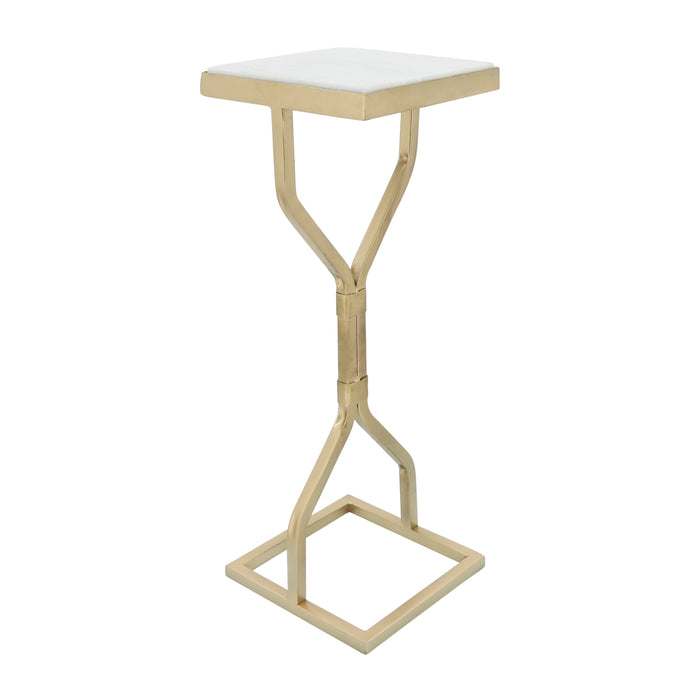 Metal 22" Square Drink Table - Gold