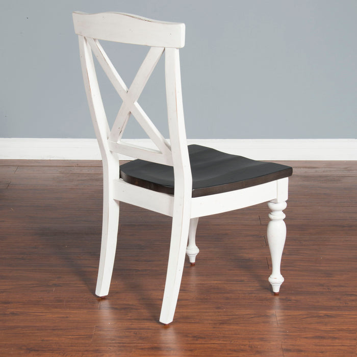 Carriage House - Crossback Chair - White / Dark Brown