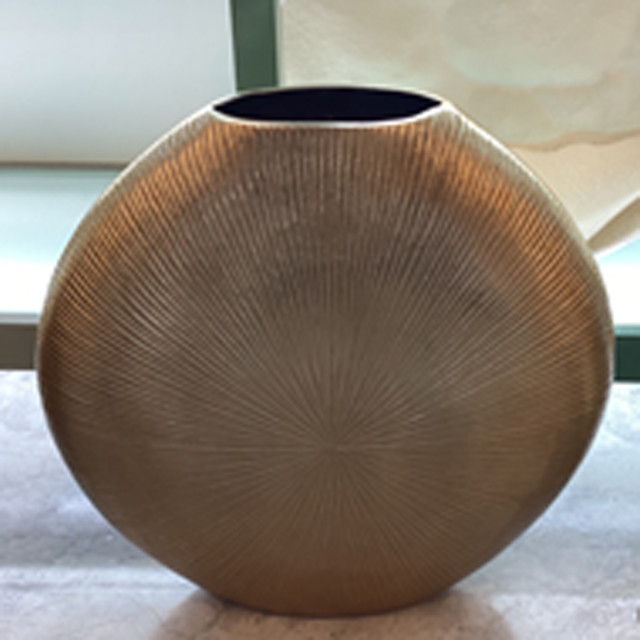 16" Round Vase - Gold