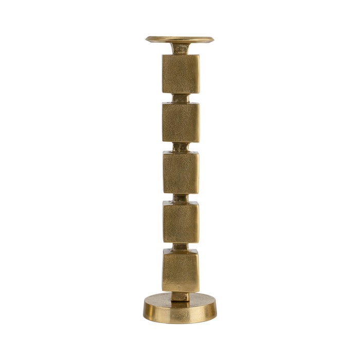 Metal 18" Stacked Cubes Candleholder - Gold
