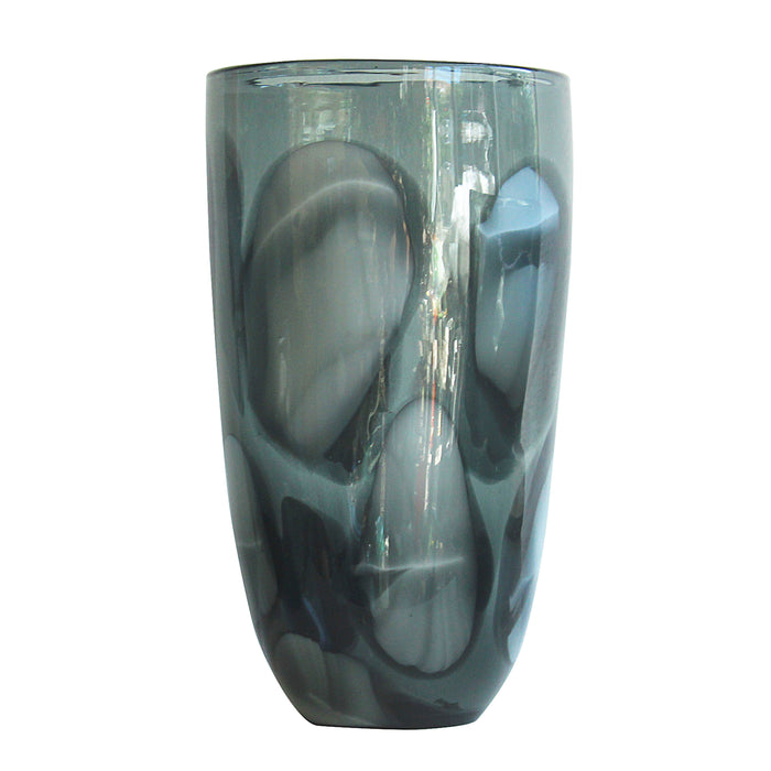 14" Hand Blown Vase - Aqua