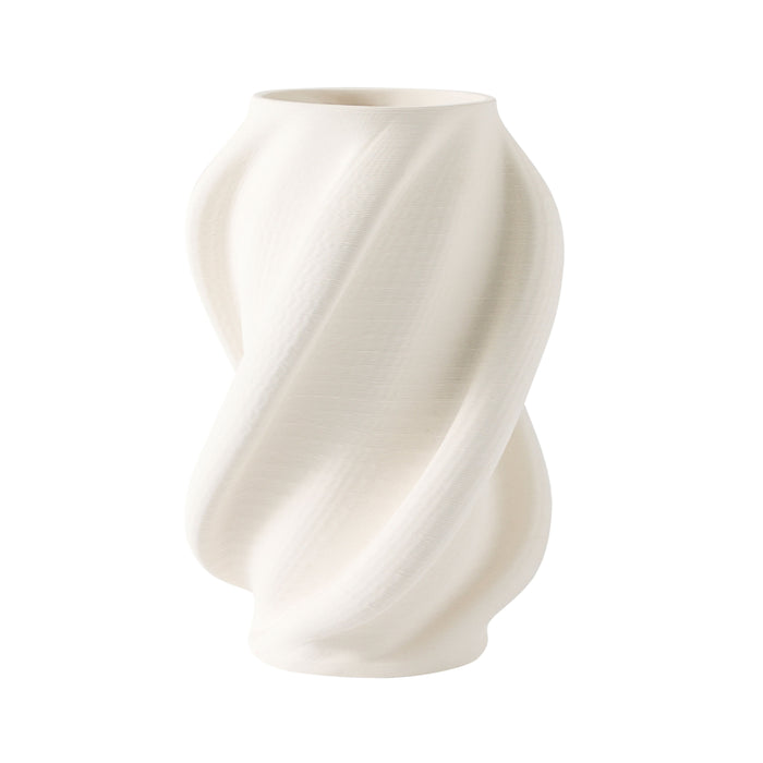 12" Murano 3D Printed Small Vase - White