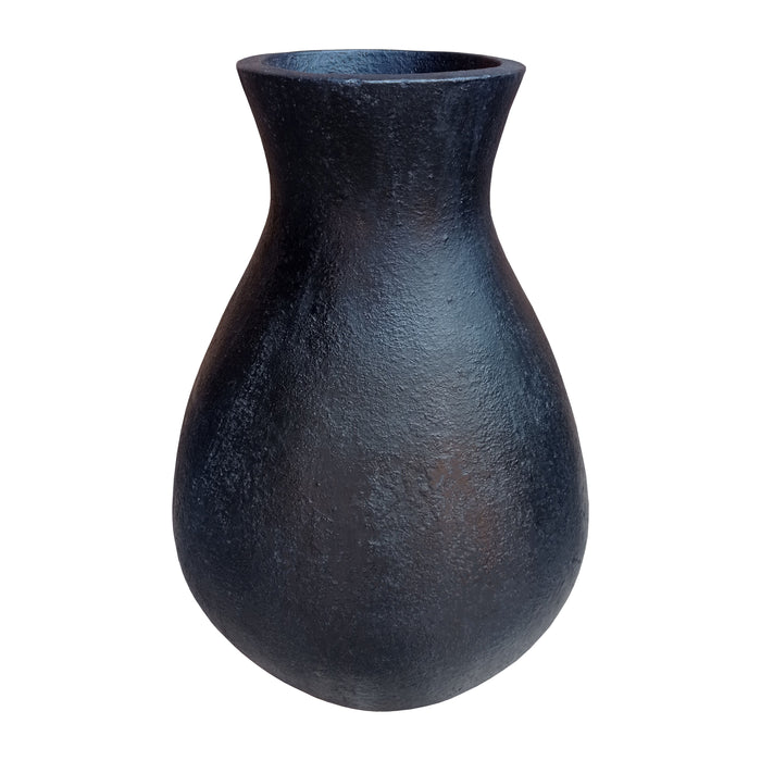 Terracotta 19" Organic Vase - Black