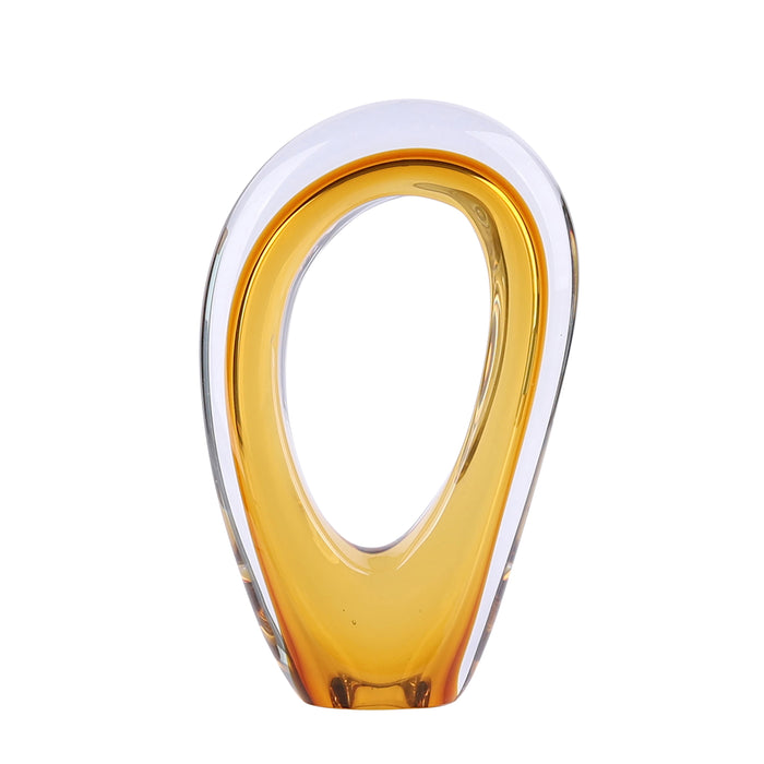 12" Zuri Cut-Out Art Glass - Amber