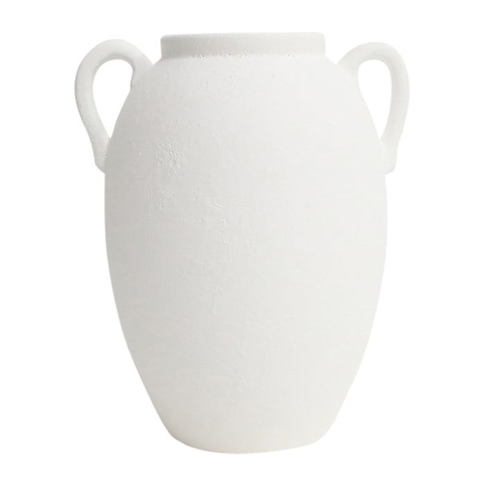 10" Textured Jug With Handles - White