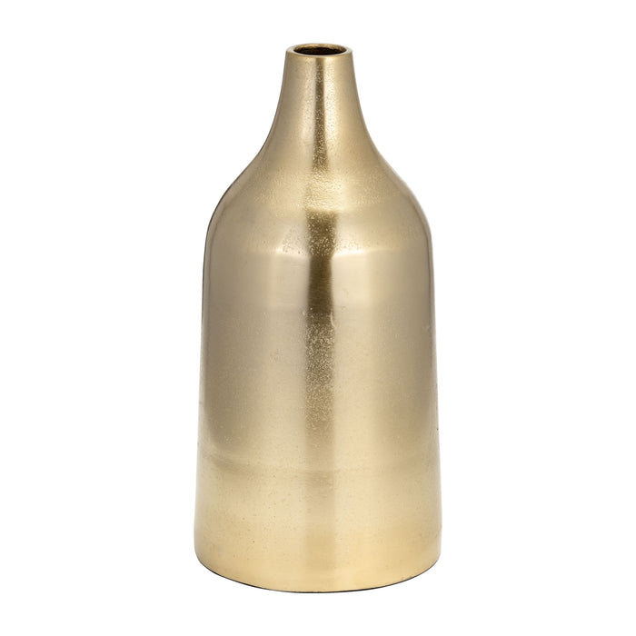 Metal Bottle Vase 12" - Gold