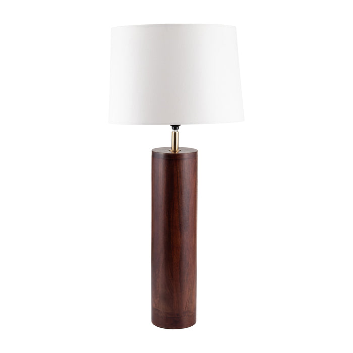 Wood 32" Classic Table Lamp - Brown/Off White