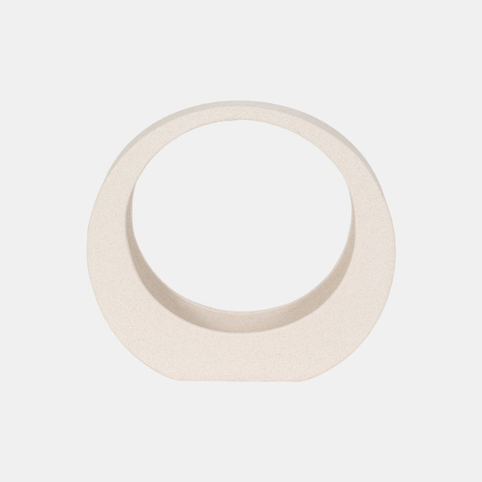 11" Sand Glaze Loop Object - White