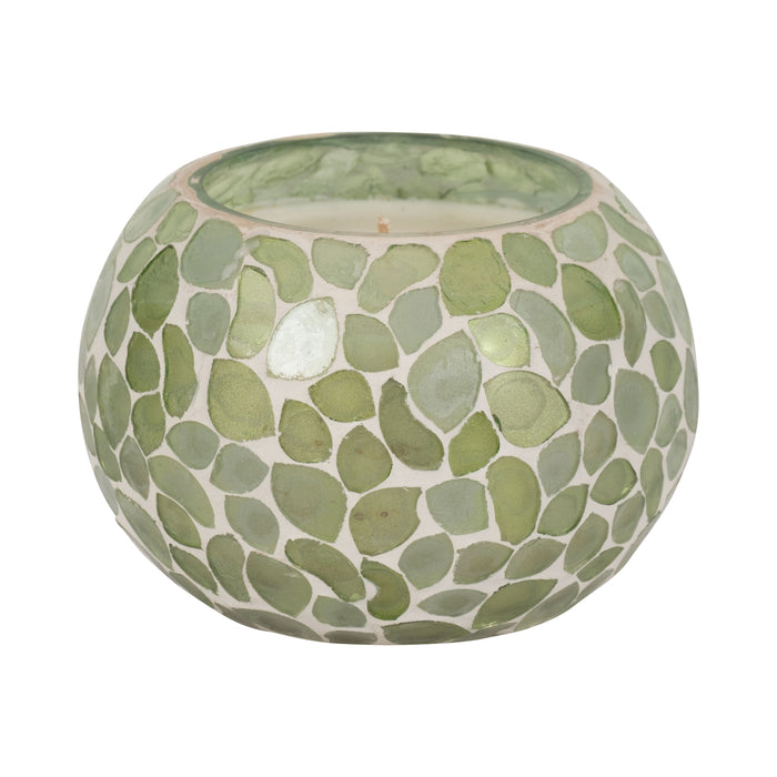 5" - 19 Oz Mosaic Scented Candle - Light Green
