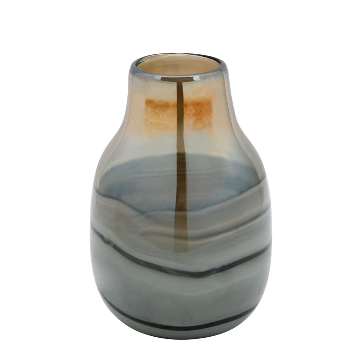 Glass Metallic Vase - Black / Gold