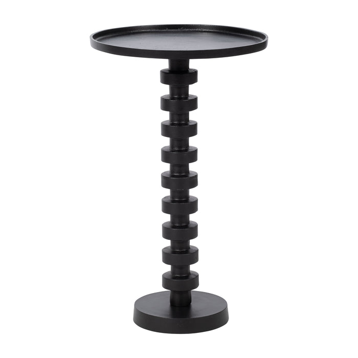 25" Aluminum Stacked Disc Accent Table - Black
