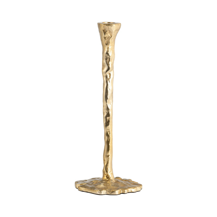 Metal 15" Forged Taper Candleholder - Gold