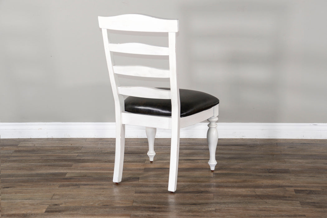 Carriage House - Ladderback Chair With Cushion Seat - White / Black