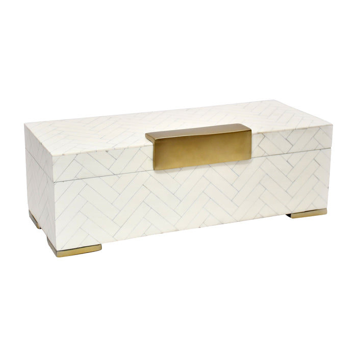 17 x 8" Carley Resin Box - Ivory