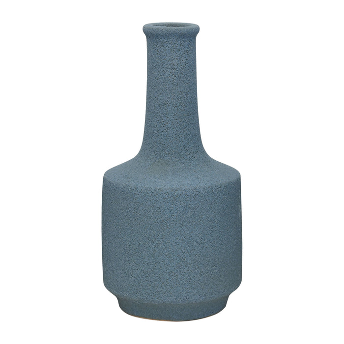 Clay 13" Volcanic Texture Vase - Blue