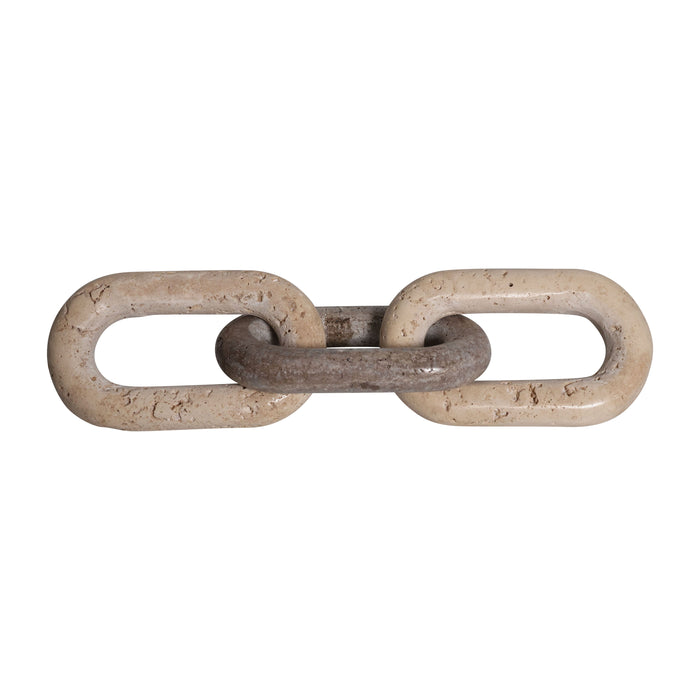 Marble 12" 3-Chain Links - Beige / Gray
