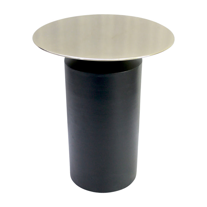 Metal 19" Cylinder Accent Table - Black