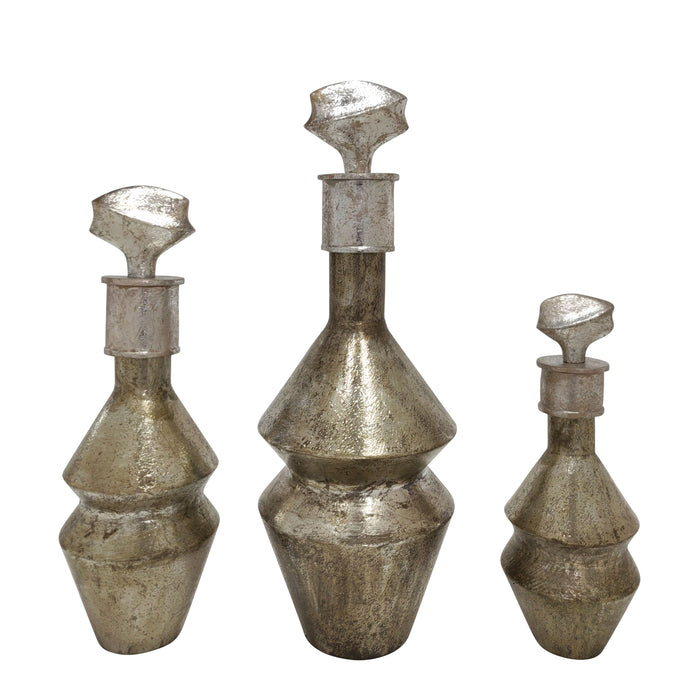 14 / 17 / 21" Comack Small Bottle (Set of 3) - Silver