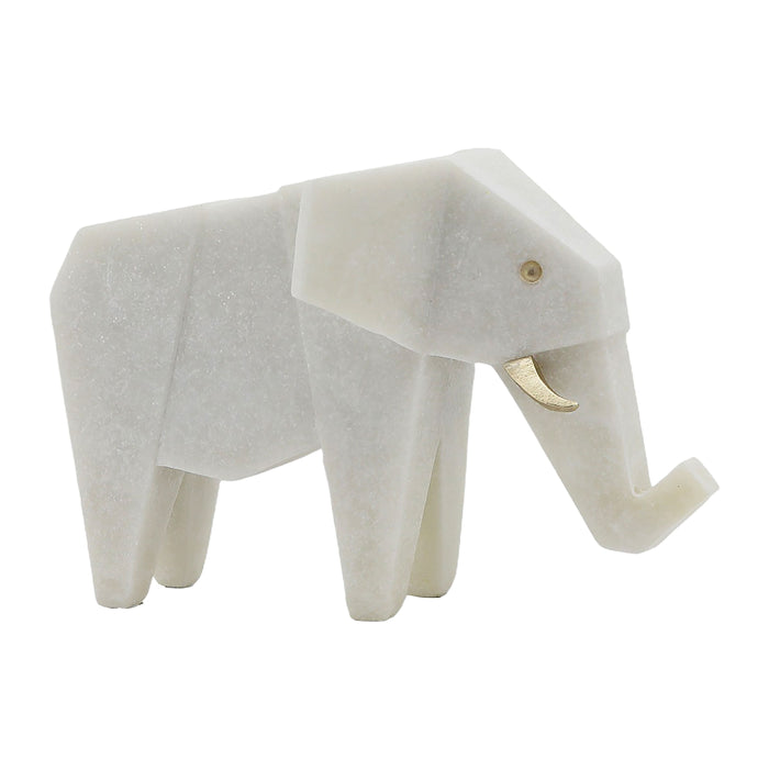 11" Andora Elephant Statuary - White