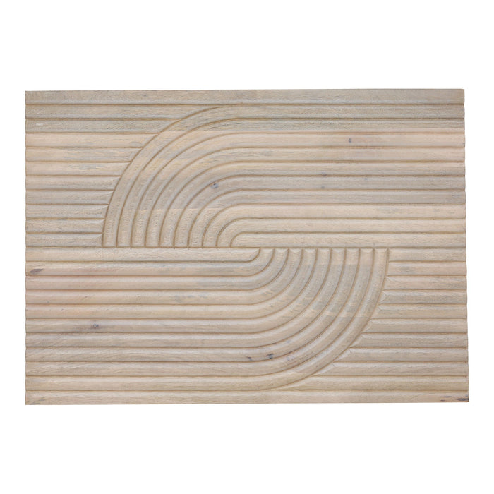 Knott - Carved Wood Wall Art - Beige