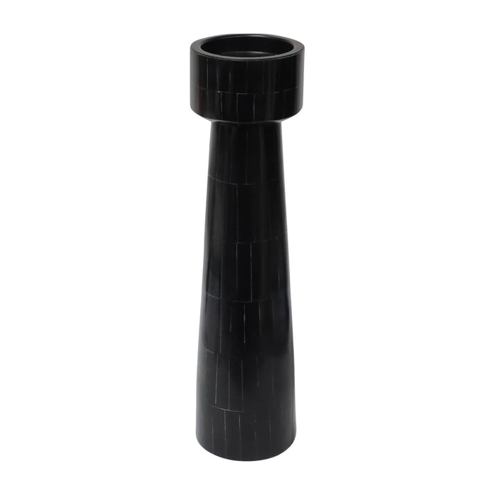 Resin Pillar Candleholder - Black