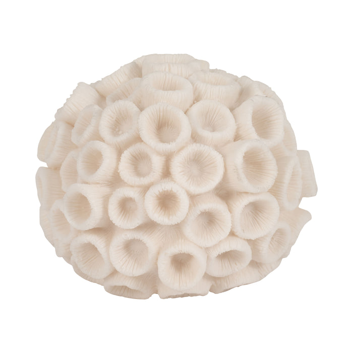 7" Round Coral Orb - Ivory