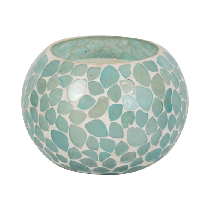 5" - 19 Oz Mosaic Scented Candle - Light Blue