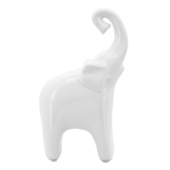 Ceramic 6 X11" Elephant - White
