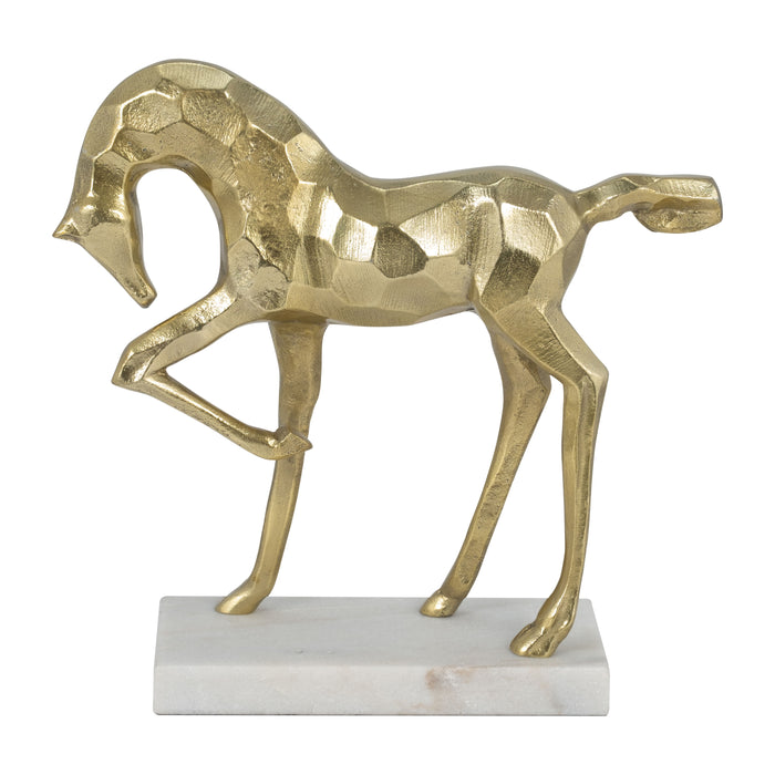 Metal 12" Galloping Horse - Gold