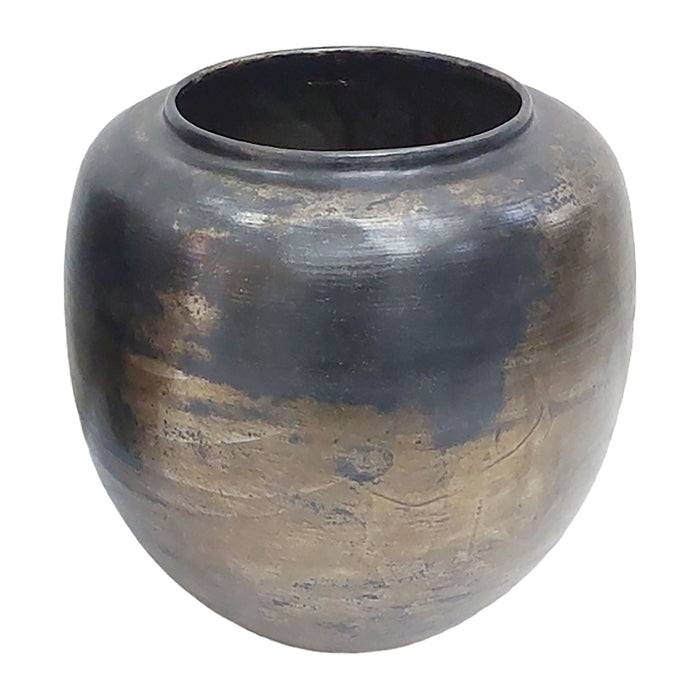 12" Maine Small Acid Wash Metal Vase - Bronze / Copper