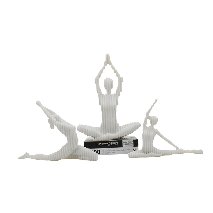 9 / 10 / 16" Ketsora Yoga Statuary (Set of 3) - White