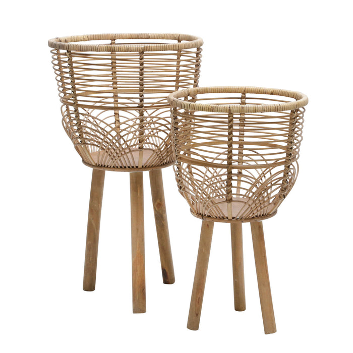 Wicker Planters 10 / 12" (Set of 2) - Natural