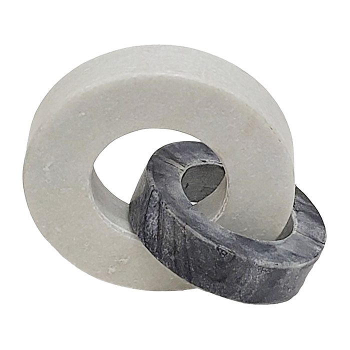 Marble 8" Double Ring - White / Black