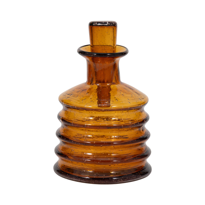 12" Clarimond Ridged Bottle - Amber