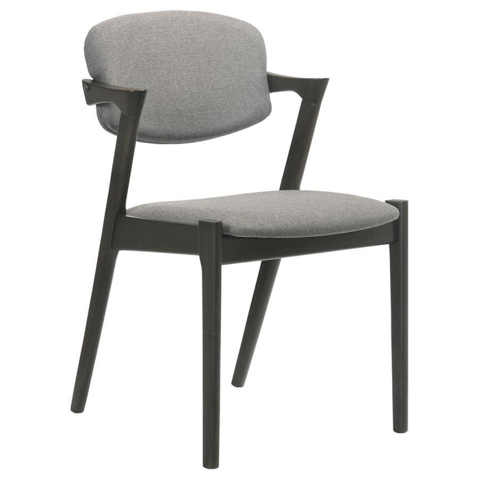 Stevie - Upholstered Demi Arm Dining Side Chairs (Set of 2) - Brown Gray And Black