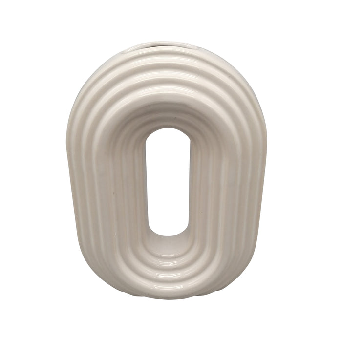 8" Oval Arch Vase - Ivory