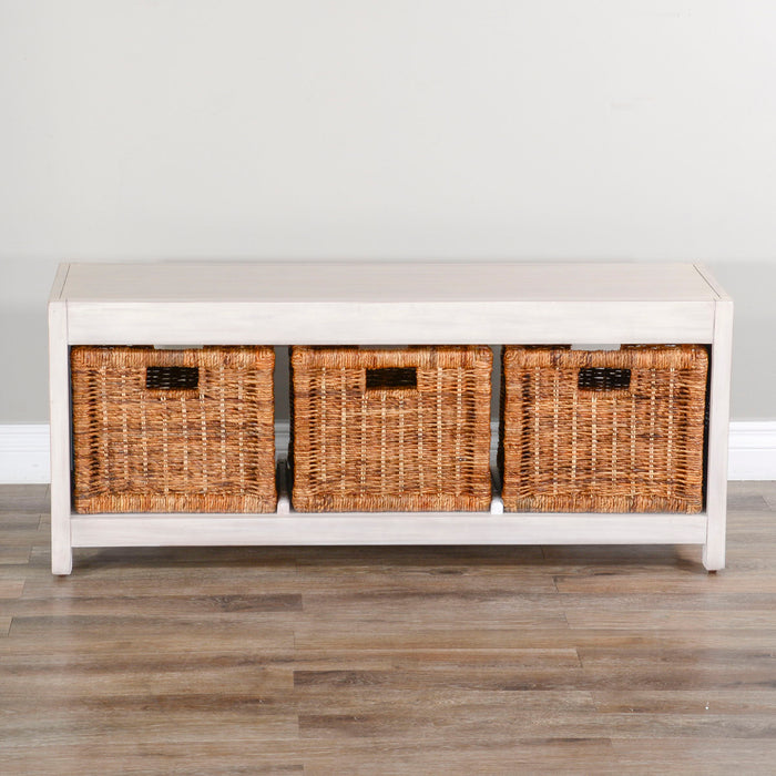 Storage Bookcase And Bench - White