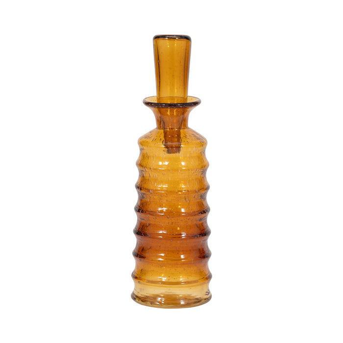 14" Clarimond Ridged Bottle - Amber