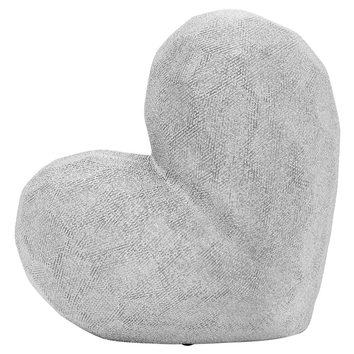 11" Scratched Heart Deco - Silver