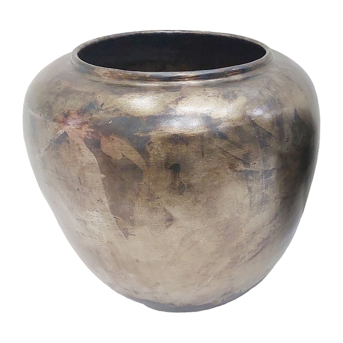 15" Maine Large Acid Wash Metal Vase - Bronze / Copper