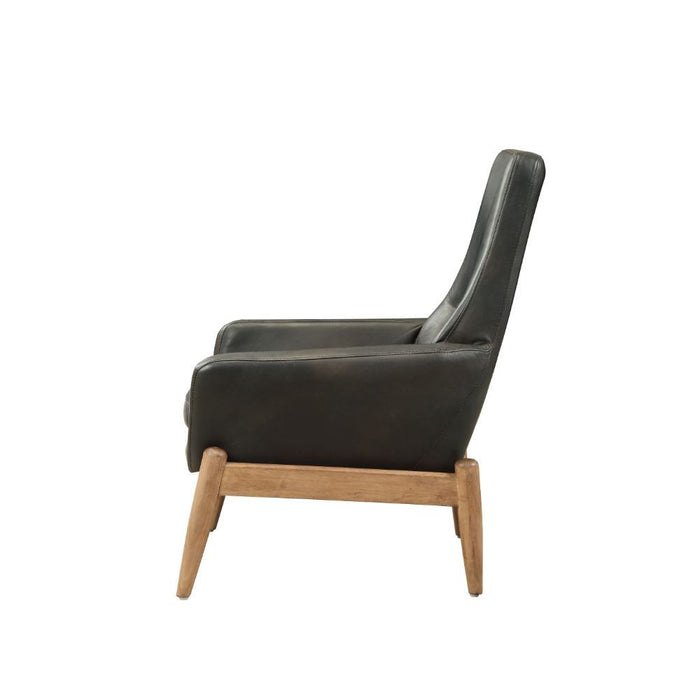 Dolphin - Accent Chair - Black Top Grain Leather