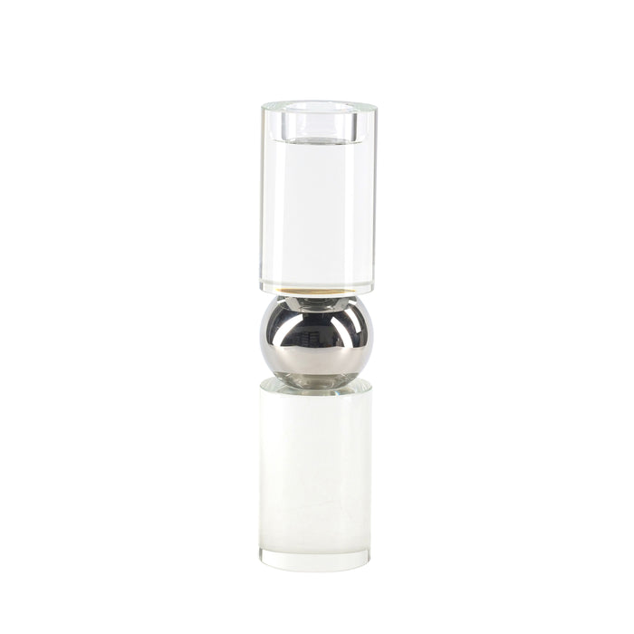 11" Marla Medium Crystal Candlestick - Clear / Frost
