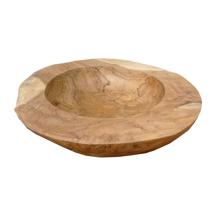 Wood 16" Teak Organic Bowl - Natural