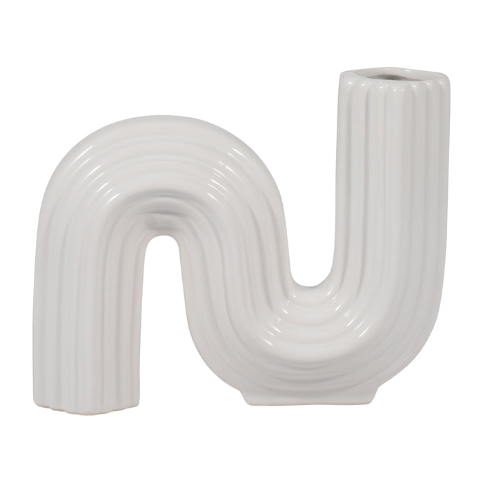 Ceramic 6" Loopy Vase - White