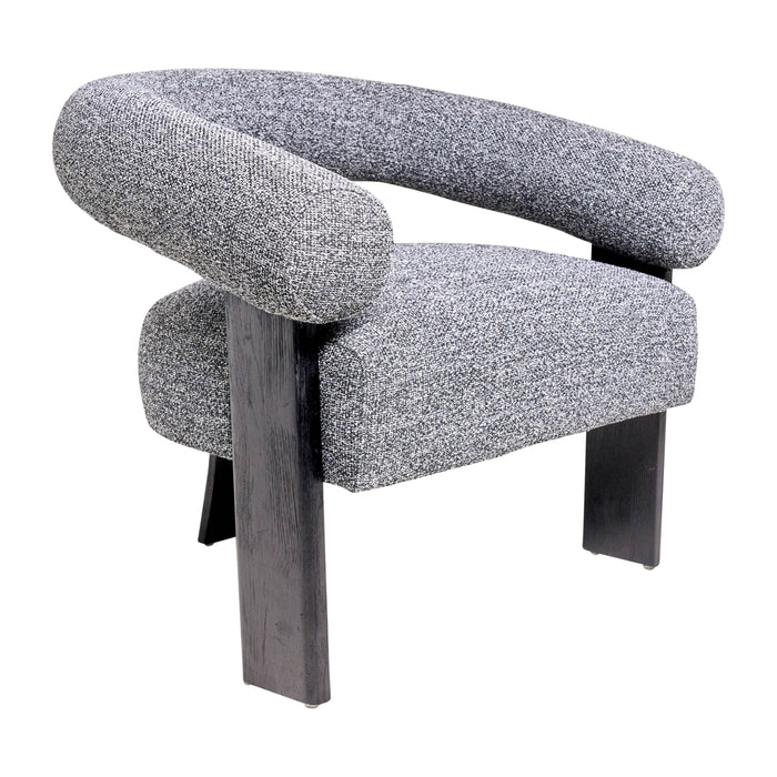 Curved Back Wishbone Chair With Black Legs - Dark Gray