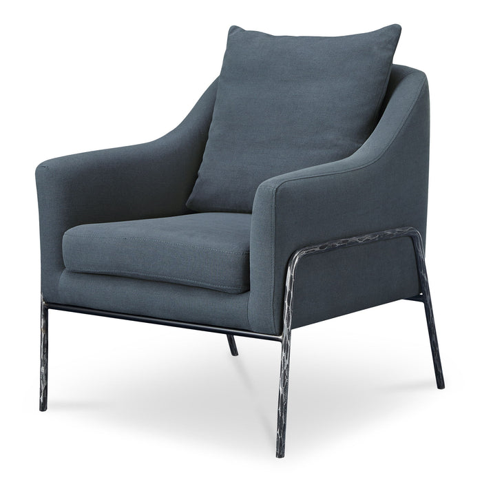 Archer - Accent Chair - Slate Blue Linen Blend