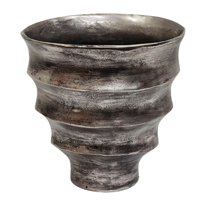 13" Morine Small Metal Vase - Silver